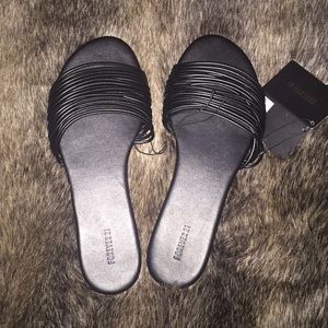 Faux leather sandals